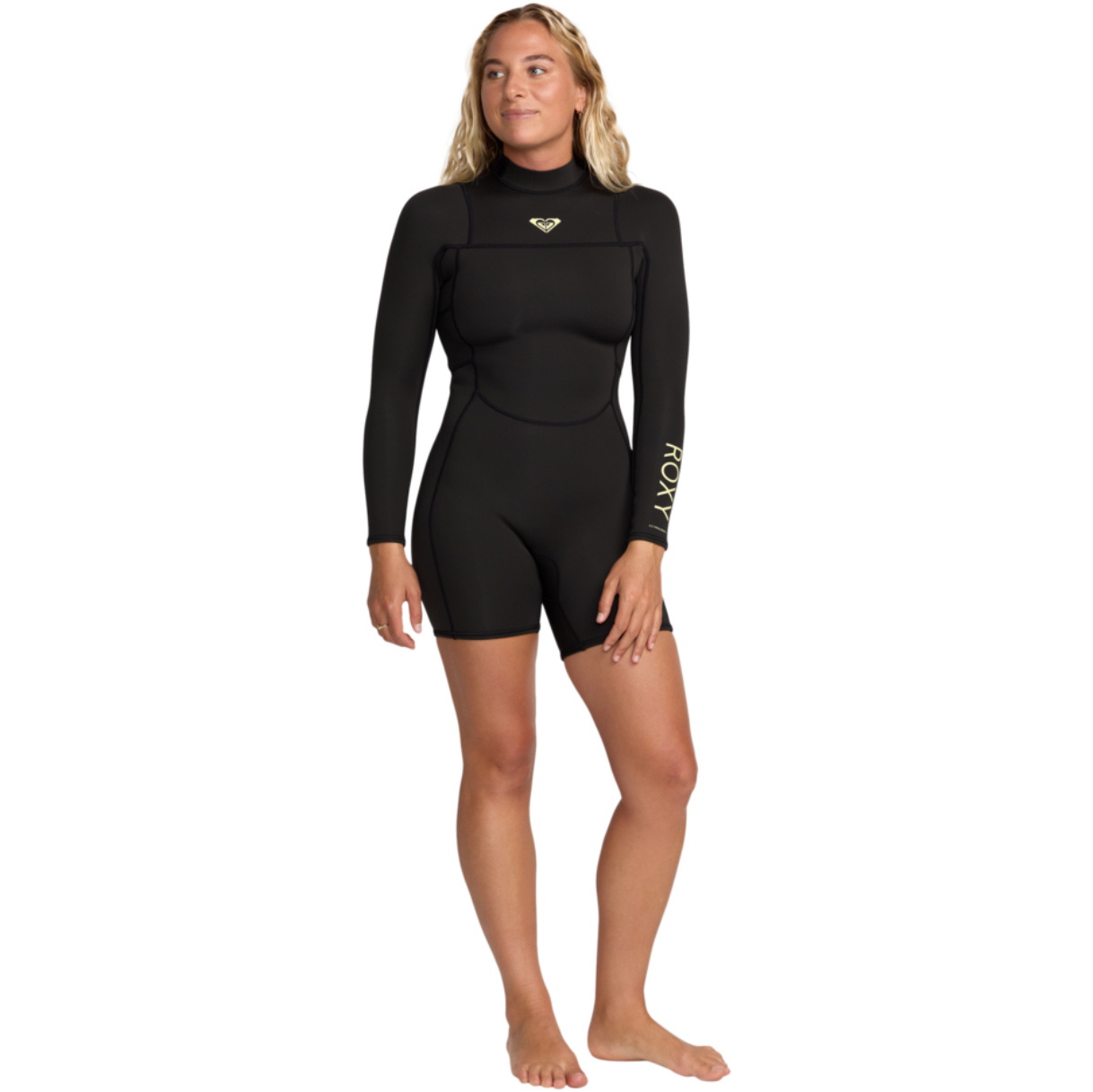 2026 Roxy Frauen Prologue+ 2/2mm Langärmel Rückenreißverschluss Frühlingsanzug Neoprenanzug 26BW243505 - Black